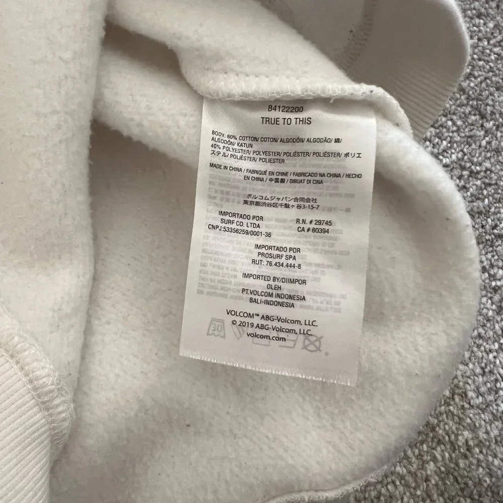 Y2K Volcom Cozy Star Shields White Graphic Hoodie size XL - Picture 5 of 8